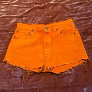 Levis Orange Label Orange Cut Offs
